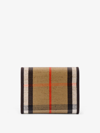 Burberry Highlands Compact wallet with leather inserts - Sand