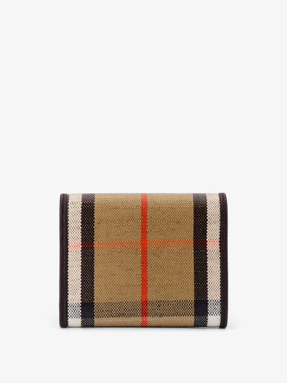 BURBERRY - Highlands Compact wallet with leather inserts