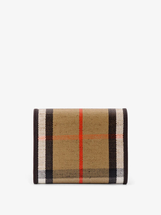 Burberry Highlands Compact Wallet With Leather Inserts