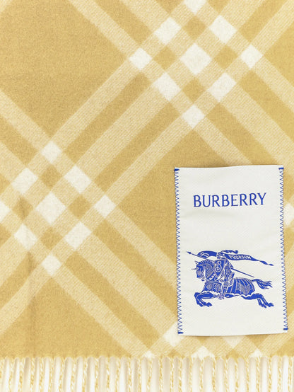 BURBERRY - Cashmere scarf with check pattern