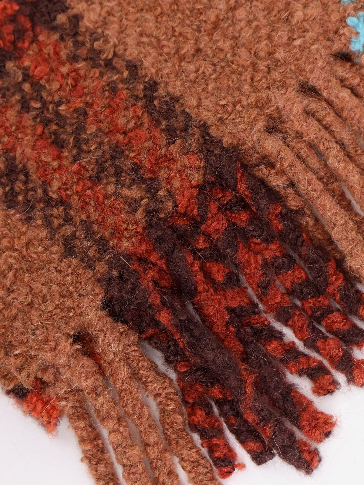 Burberry Wool blend and alpaca bouclé scarf - Ginger Brown
