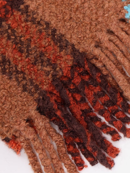 Burberry Wool blend and alpaca bouclé scarf - Ginger Brown