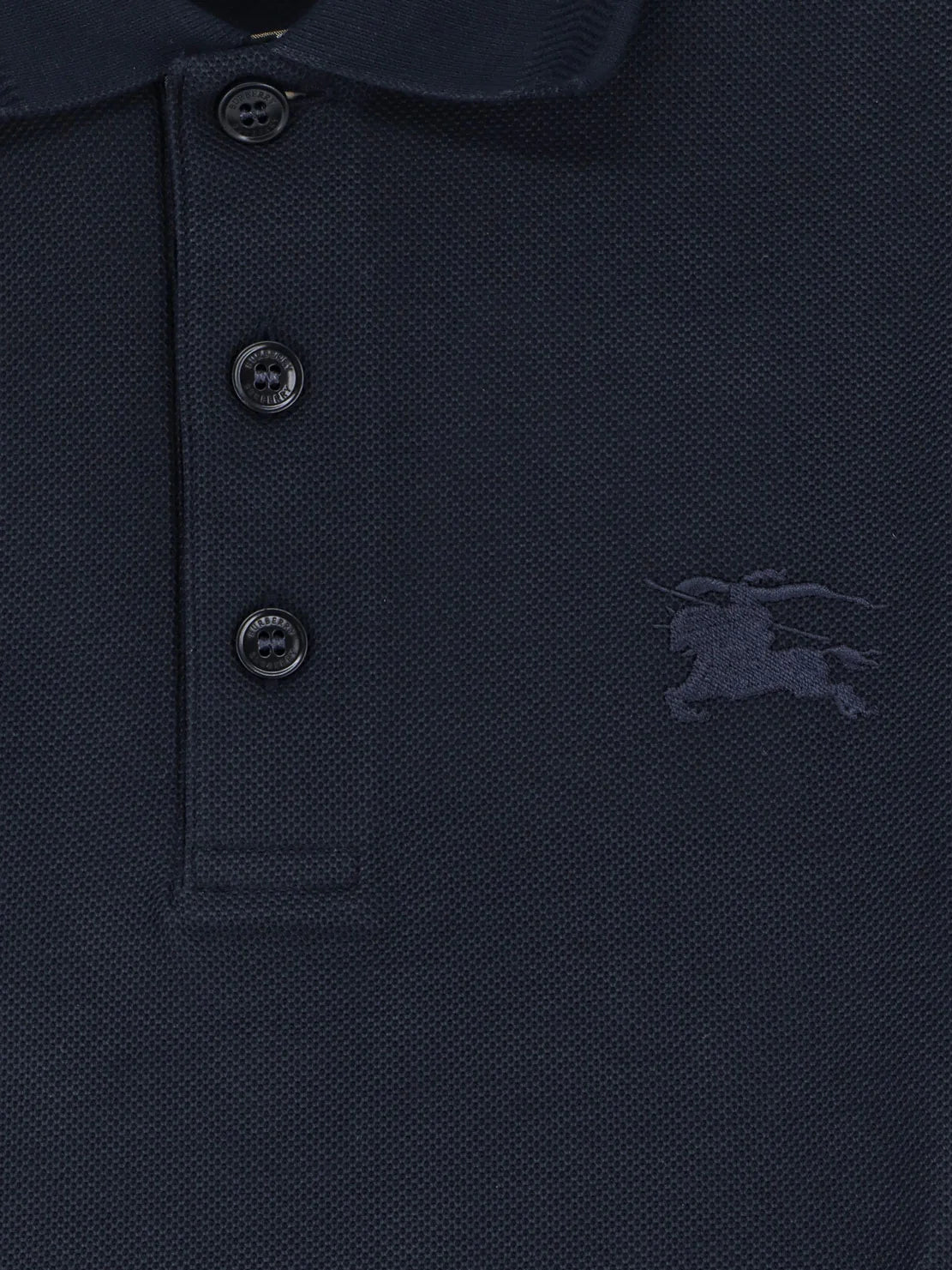 BURBERRY - Cotton polo shirt with embroidered logo