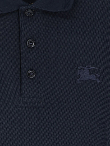 BURBERRY - Cotton polo shirt with embroidered logo