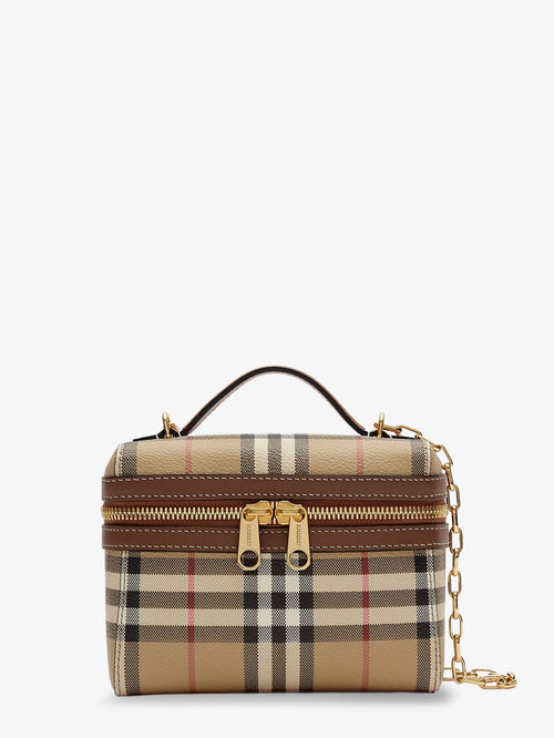 Burberry Vanity Mini coated canvas handbag with check motif - Archive Beige