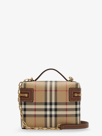Burberry Vanity Mini coated canvas handbag with check motif - Archive Beige