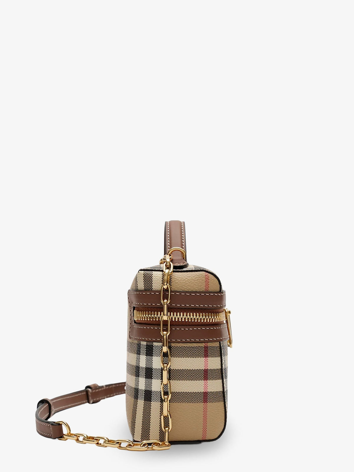 Burberry Vanity Mini coated canvas handbag with check motif - Archive Beige