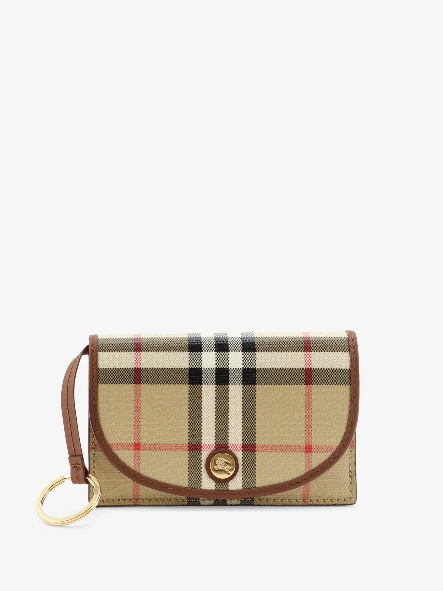 BURBERRY - Coated canvas wallet with check pattern