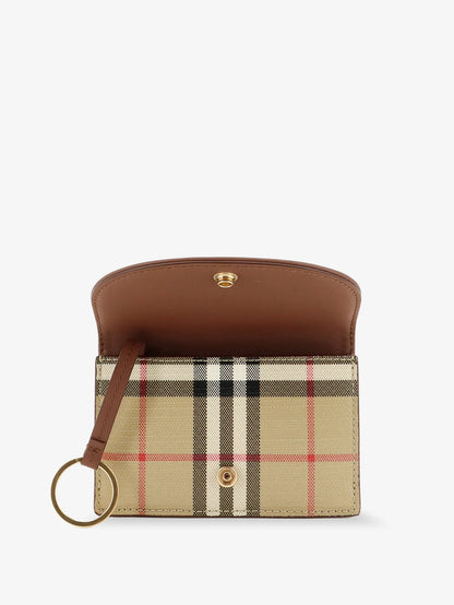 BURBERRY - Coated canvas wallet with check pattern