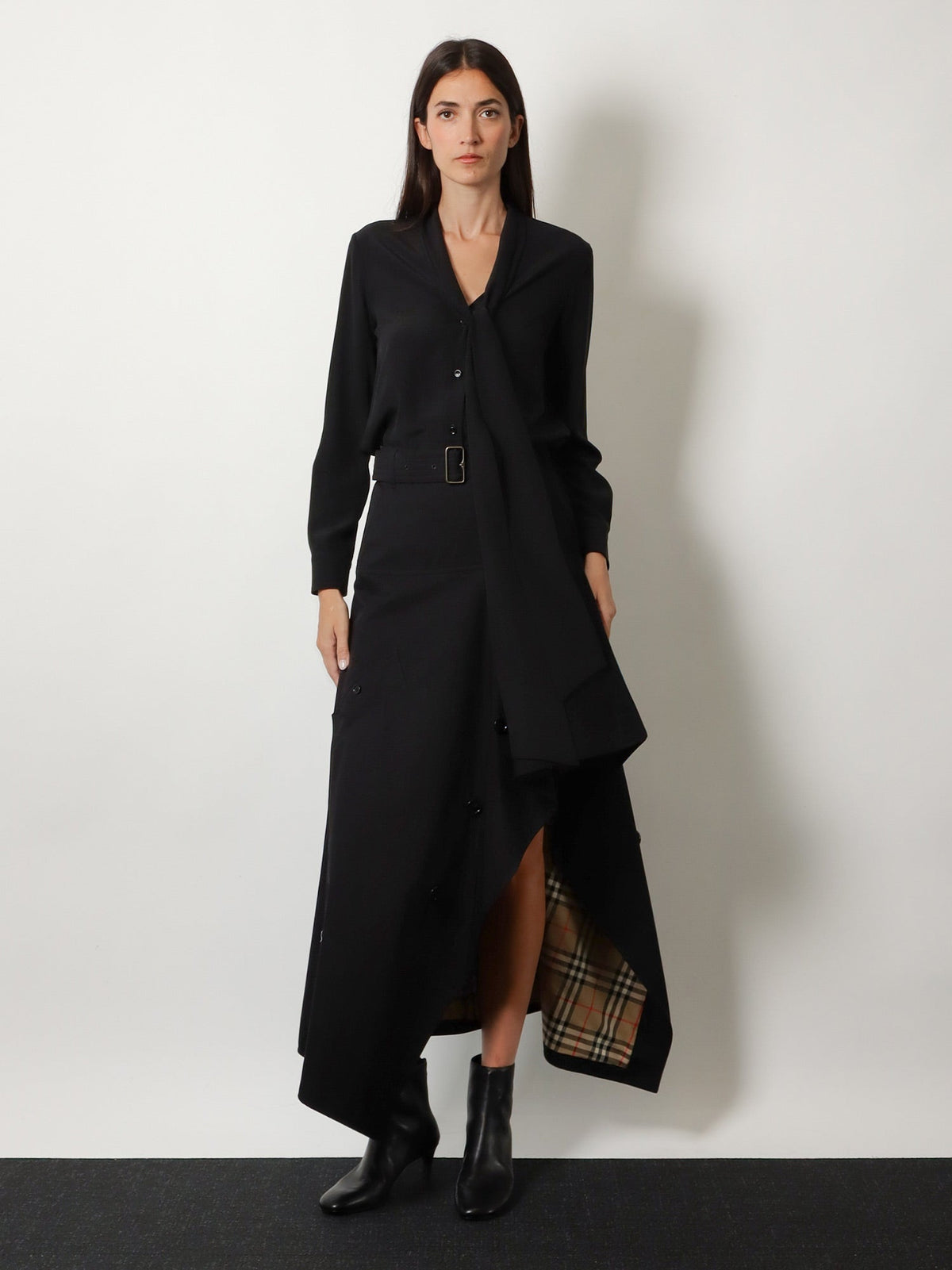 Burberry Heather Asymmetrical Trench Skirt - Black