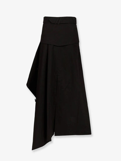 Burberry Heather Asymmetrical Trench Skirt - Black