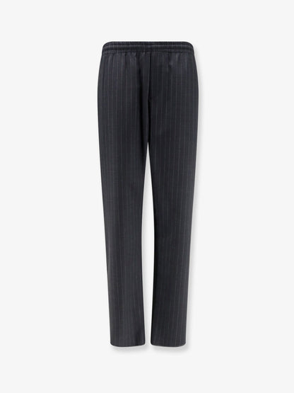 Burberry Wool trousers with drawstring - Iron Grey Stripe
