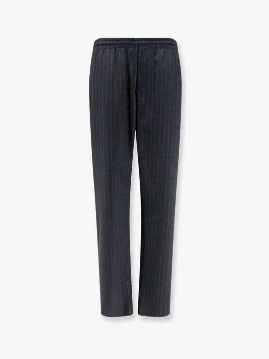 Burberry Wool trousers with drawstring - Iron Grey Stripe