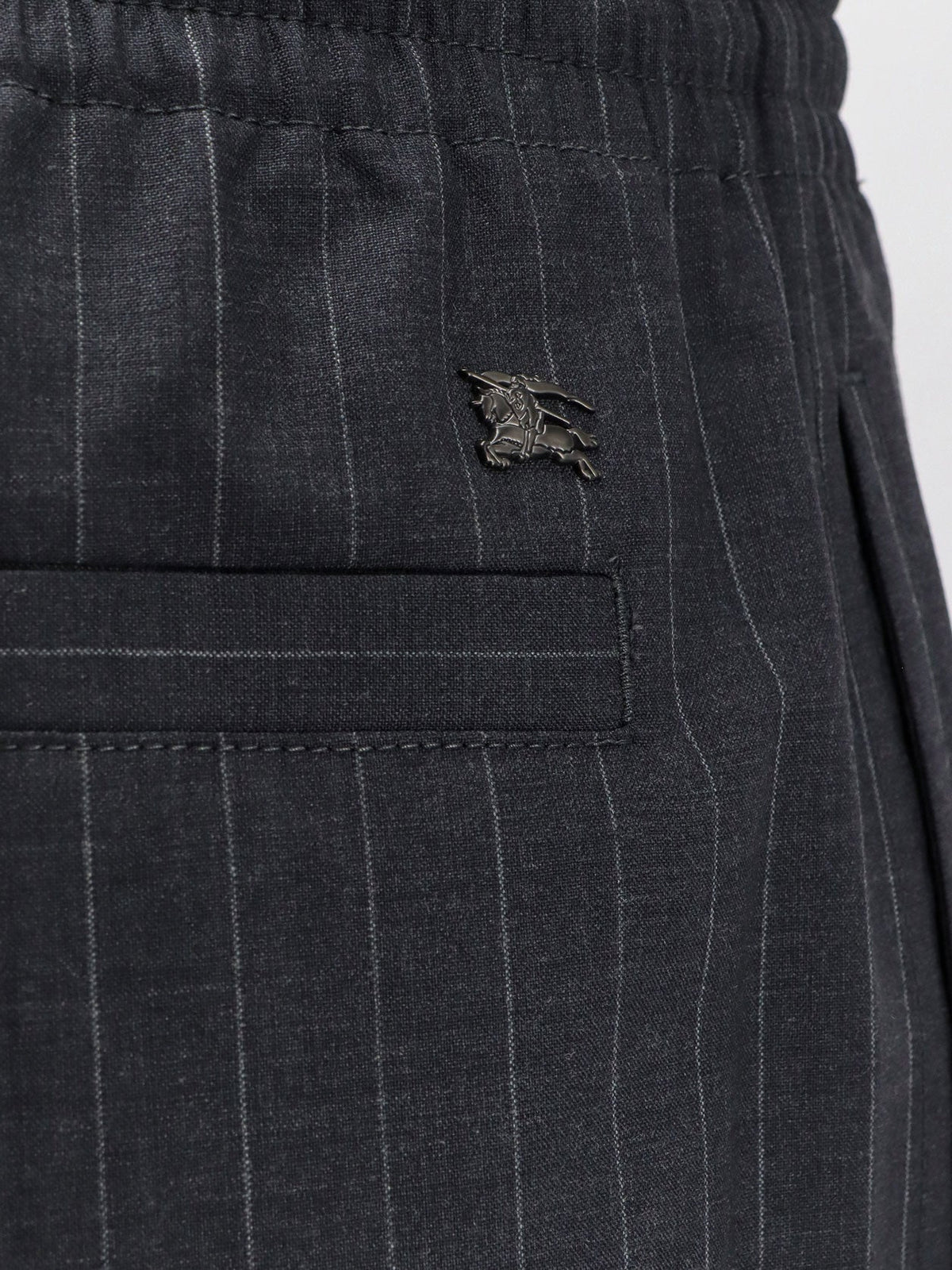 Burberry Wool trousers with drawstring - Iron Grey Stripe