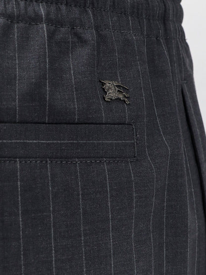 Burberry Wool trousers with drawstring - Iron Grey Stripe