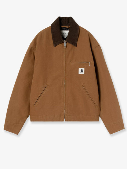 Carhartt WIP Detroit canvas jacket with front logo patch - Brown