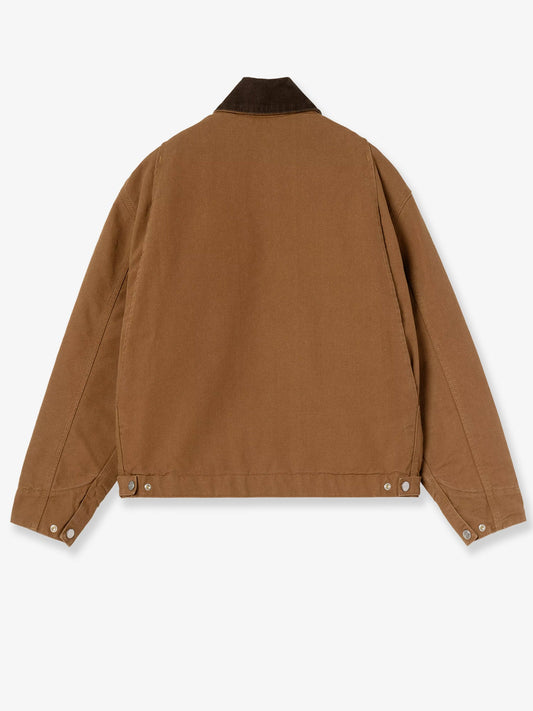 Carhartt WIP Detroit canvas jacket with front logo patch - Brown