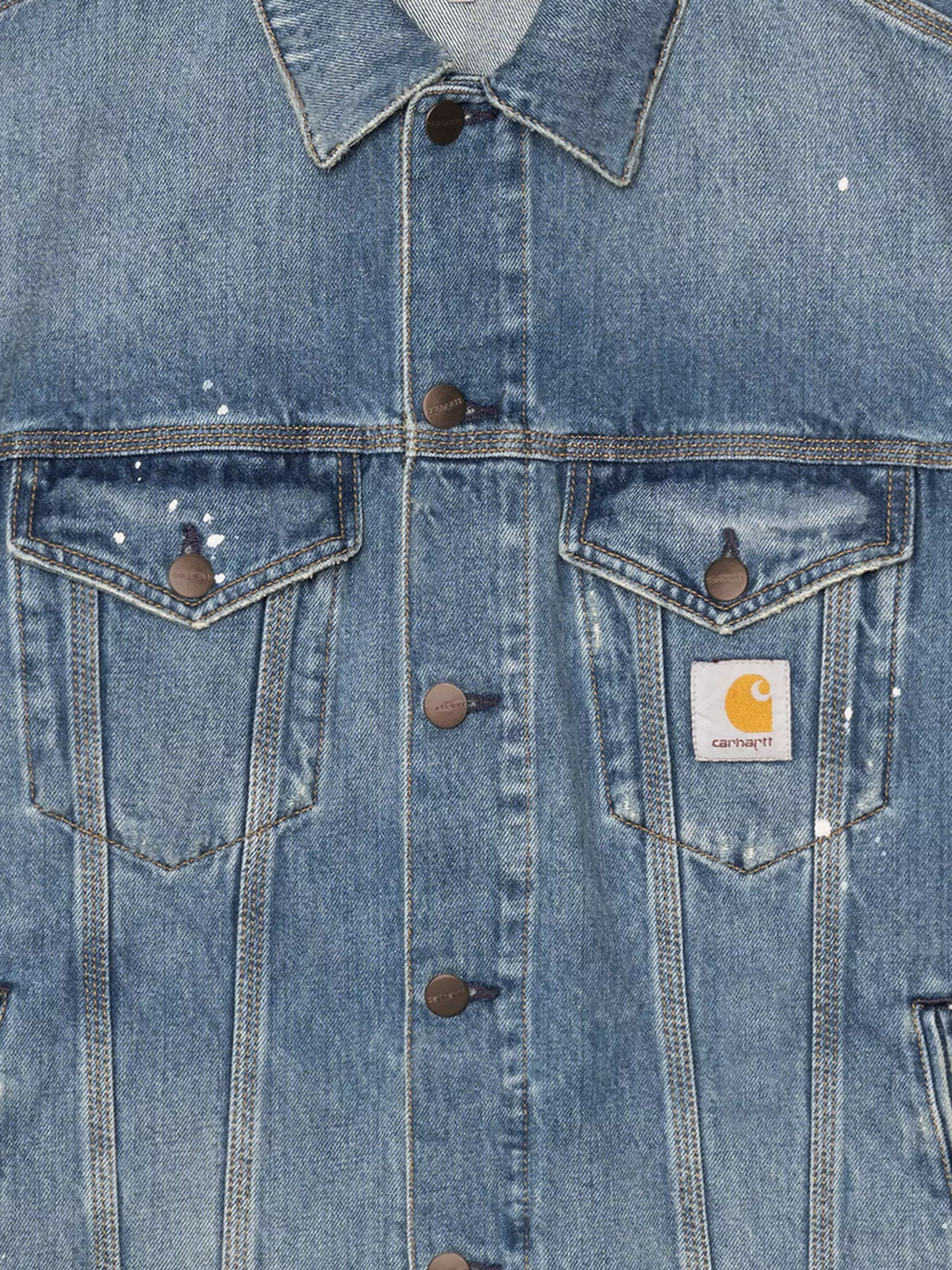 Carhartt WIP Blue denim jacket with distressed effect
