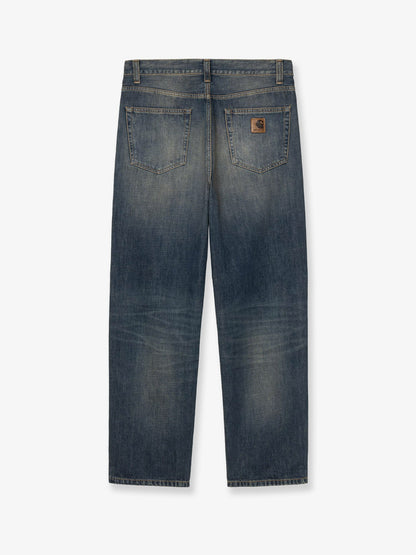 Carhartt WIP Aaron Pant blue denim jeans with washed out effect