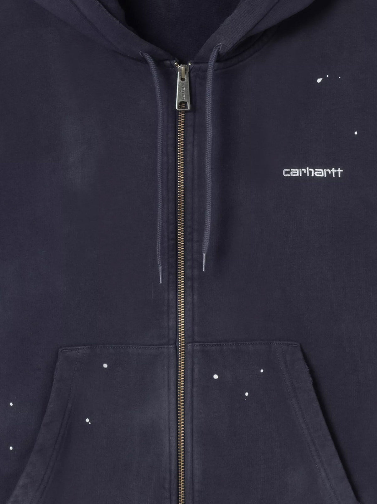 Carhartt WIP Hooded Painter cotton sweatshirt with embroidered logo on the front - Darknavy