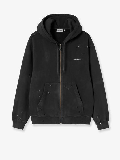 Carhartt WIP Hooded Painter cotton sweatshirt with front embroidered logo - Black