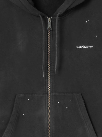 Carhartt WIP Hooded Painter cotton sweatshirt with front embroidered logo - Black