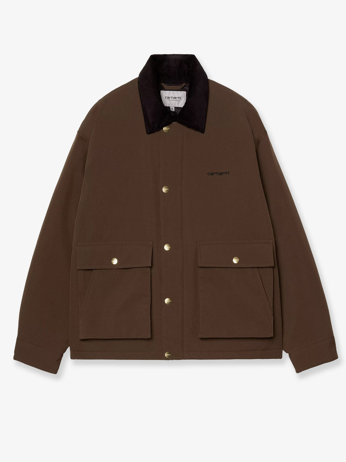 Carhartt WIP Quentin nylon jacket with embroidered logo on the front - Tobaccoblack