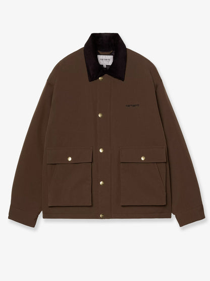 Carhartt WIP Quentin nylon jacket with embroidered logo on the front - Tobaccoblack