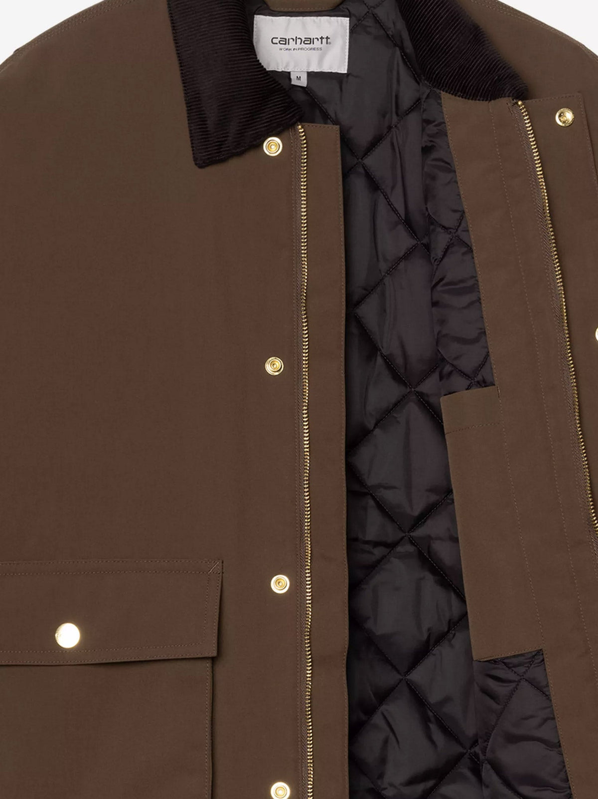 Carhartt WIP Quentin nylon jacket with embroidered logo on the front - Tobaccoblack