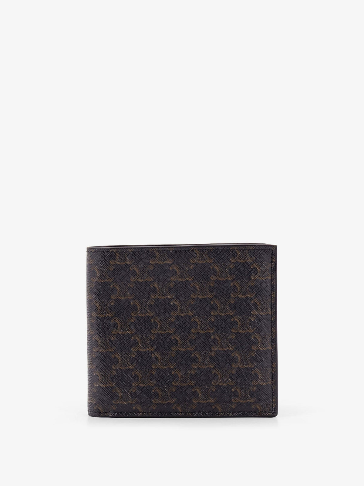 Celine Bifold Triomphe coated canvas and leather wallet - Black