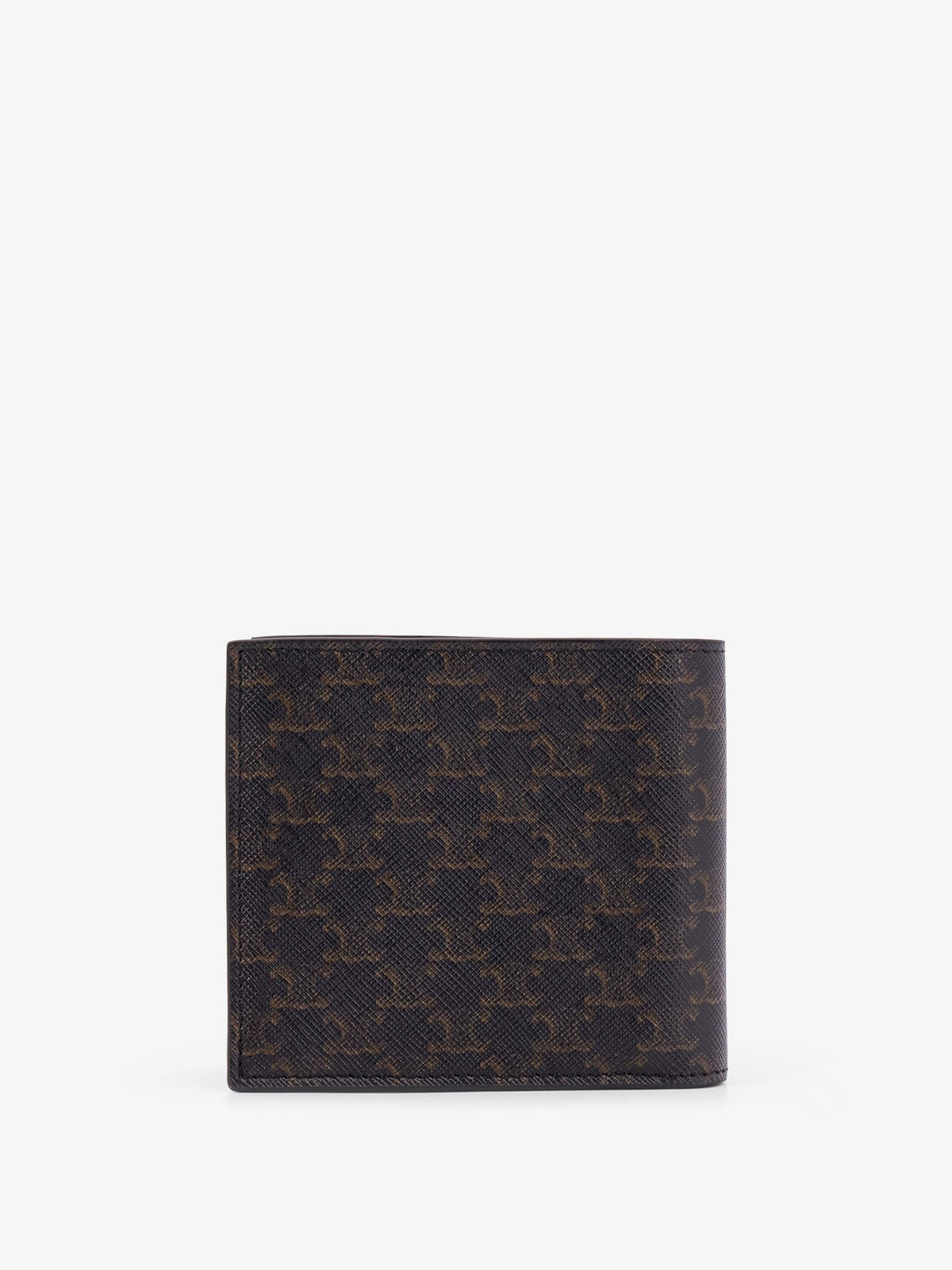 Celine Bifold Triomphe coated canvas and leather wallet - Black