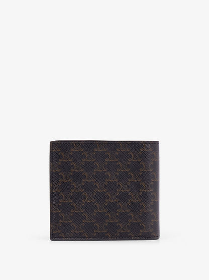 Celine Bifold Triomphe coated canvas and leather wallet - Black