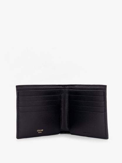 Celine Bifold Triomphe coated canvas and leather wallet - Black