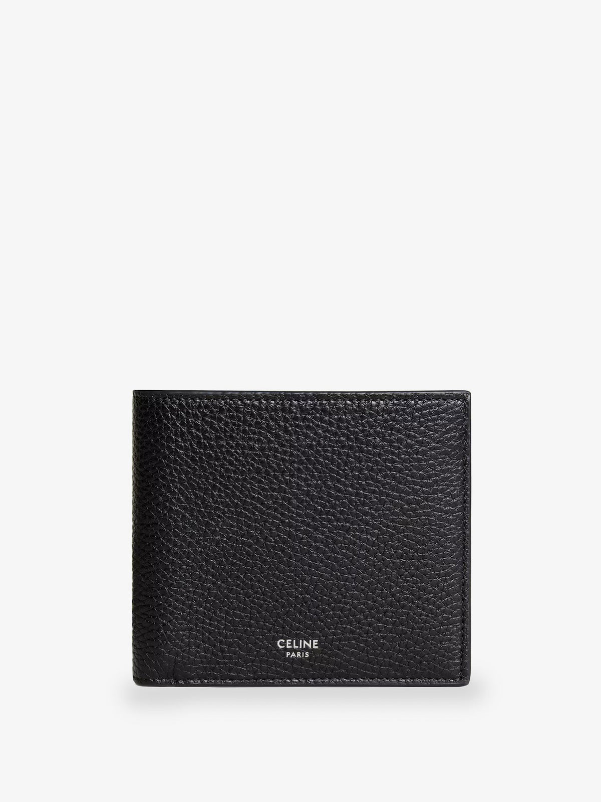 Celine Leather Bi-Fold Wallet with Coin - Black