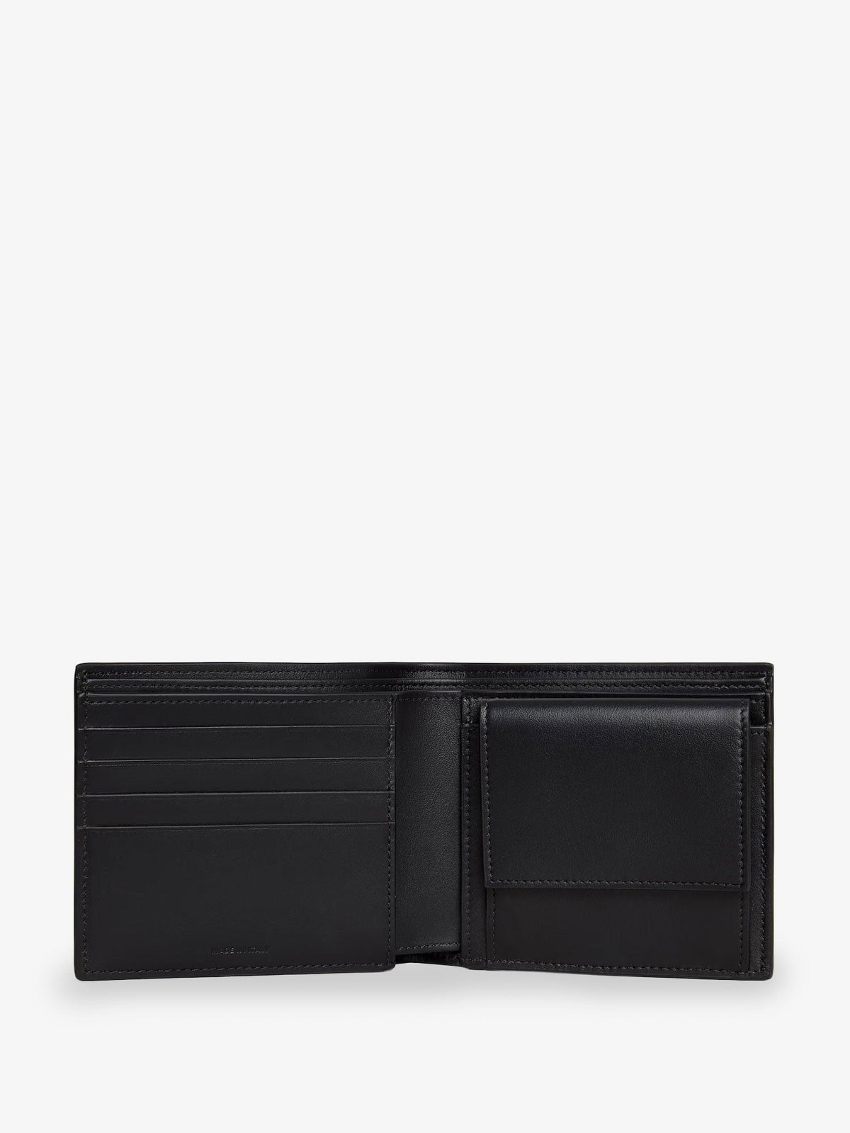 Celine Leather Bi-Fold Wallet with Coin - Black