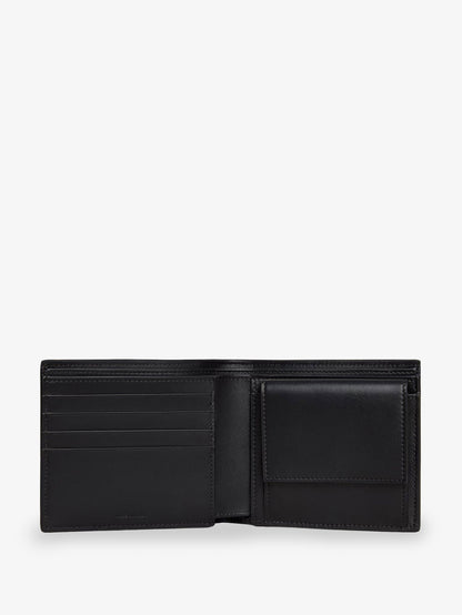 Celine Leather Bi-Fold Wallet with Coin - Black
