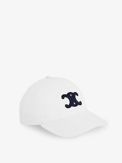 Celine Triomphe cotton hat - White