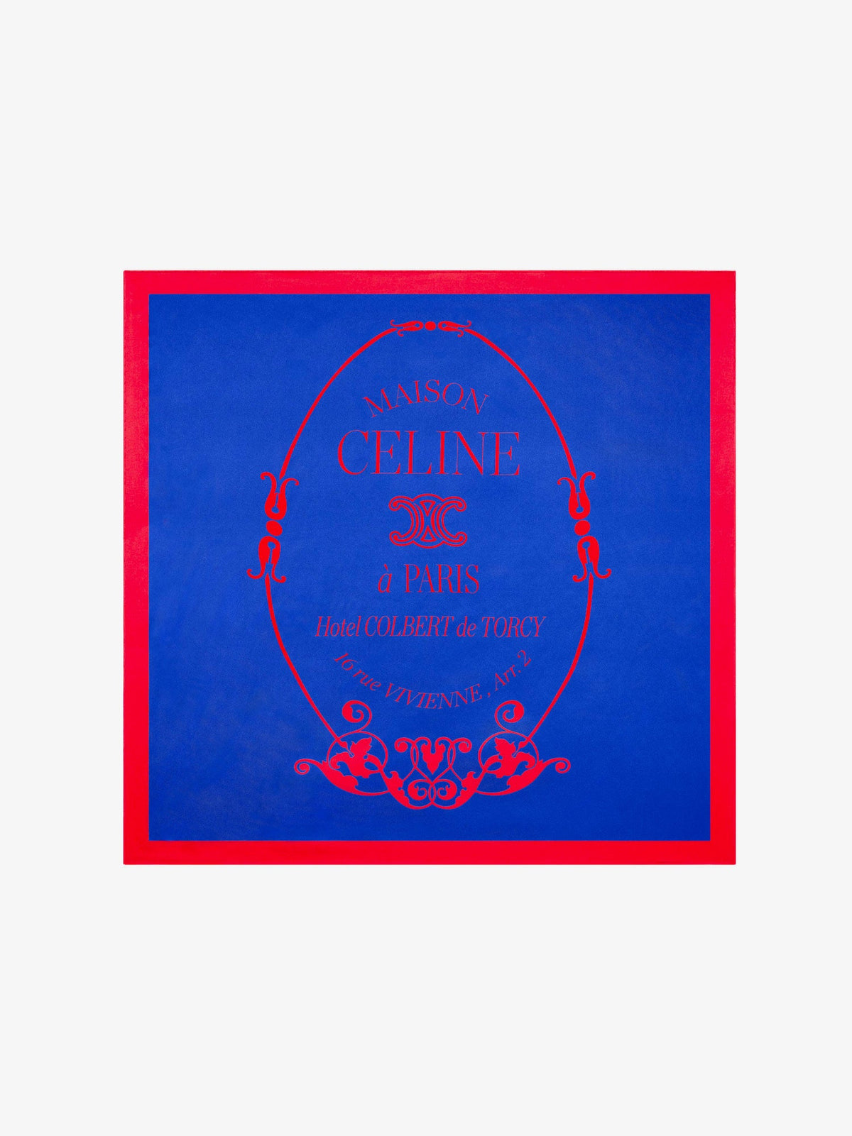 Celine Maison 90 Silk Foulard - Redblue