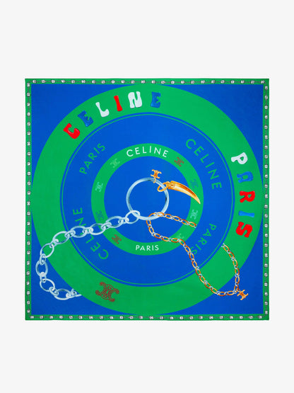 Celine Silk scard - Royalbluegreen