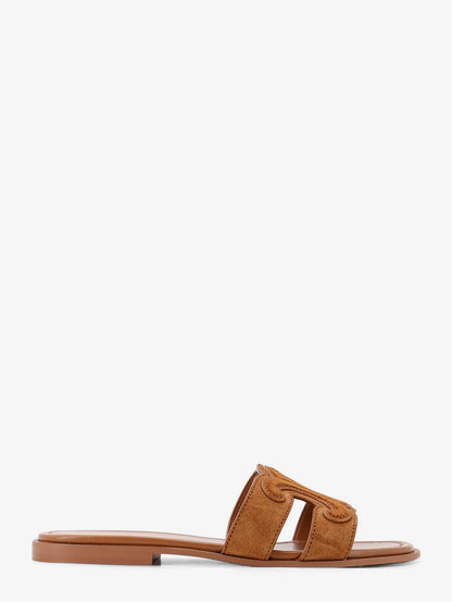 Celine Marina suede sandals with Triomphe logo - Cinammon