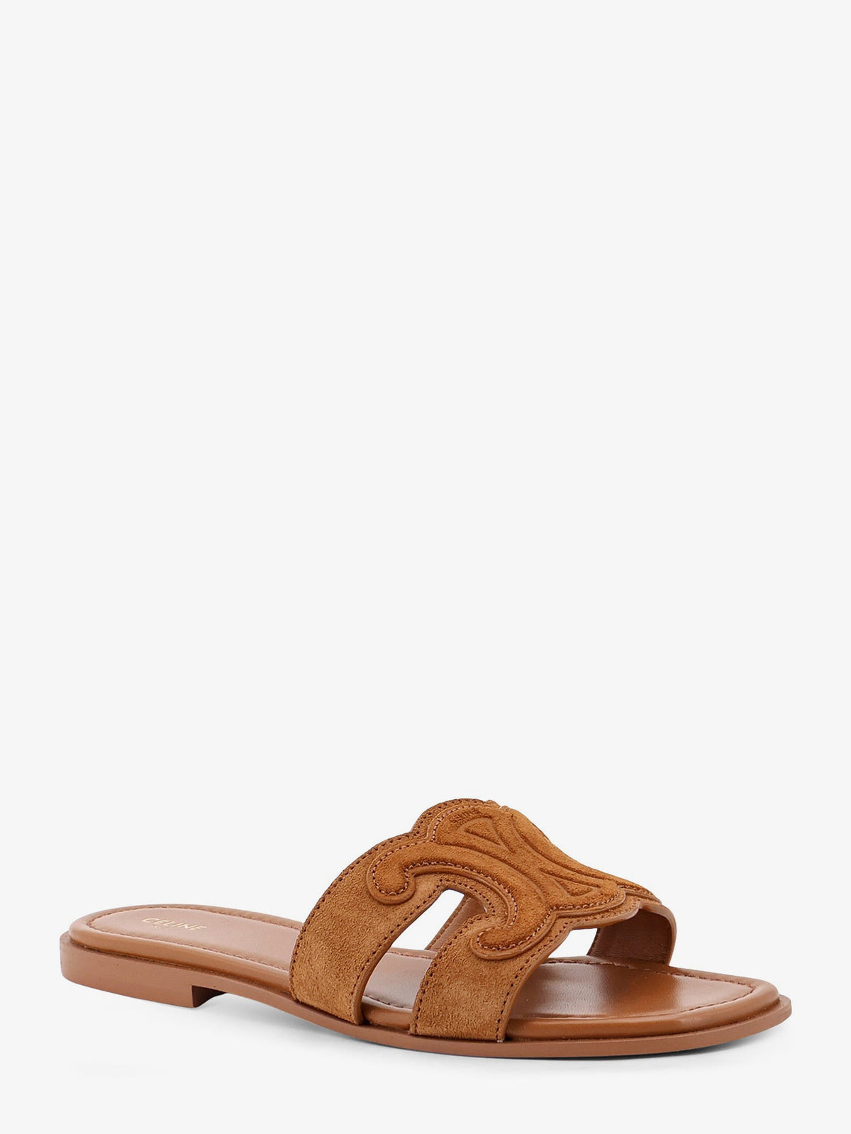 Celine Marina suede sandals with Triomphe logo - Cinammon