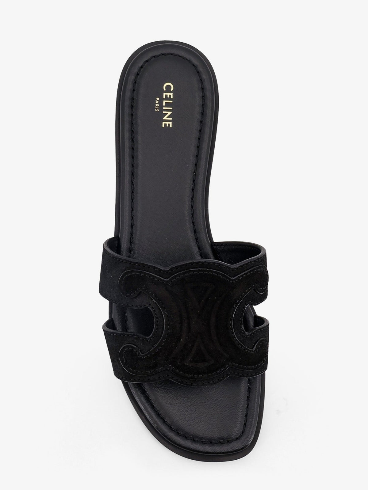 Celine Marina suede sandals with Triomphe logo - Black
