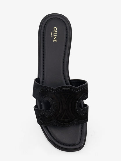 Celine Marina suede sandals with Triomphe logo - Black