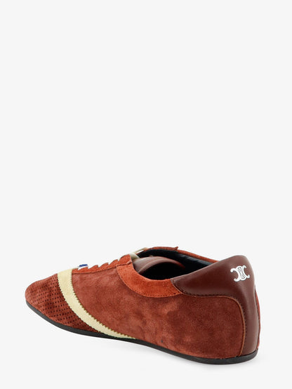 Celine The Flat suede and leather sneakers - Rustecru