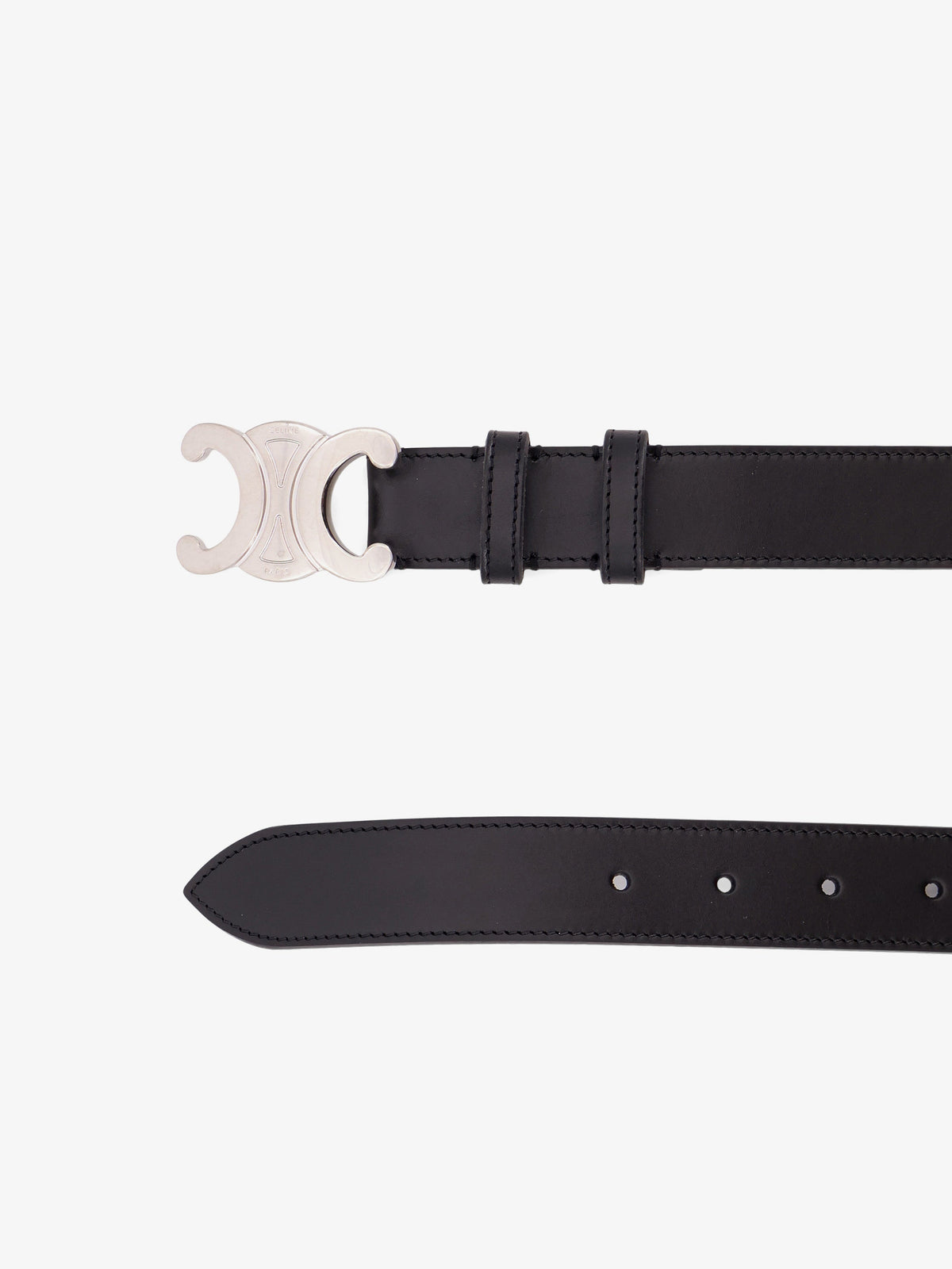 Celine Triomphe leather belt - Black