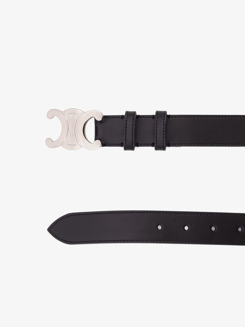 Celine Triomphe leather belt - Black