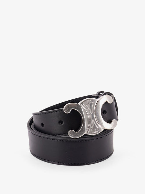 Celine Triomphe leather belt - Black