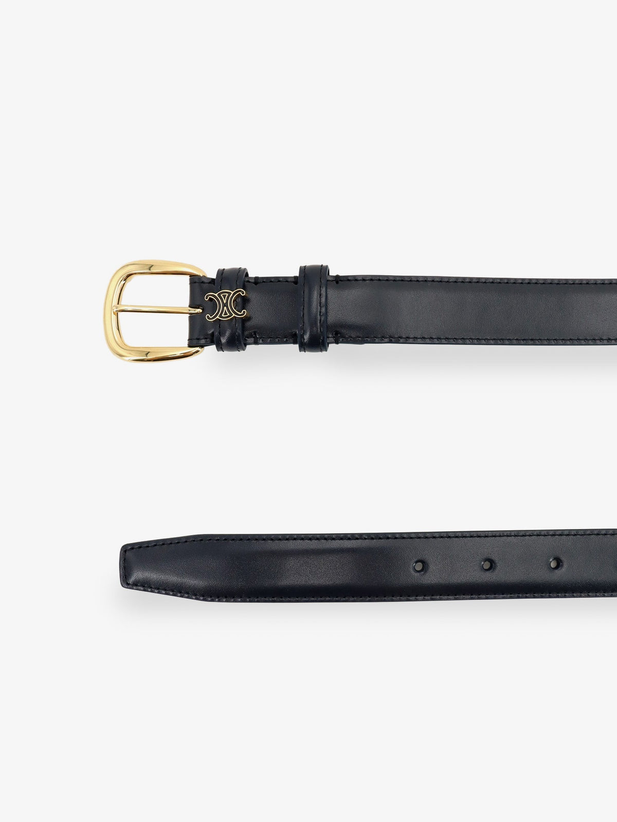 Celine Vivienne leather belt - Inkblueblack