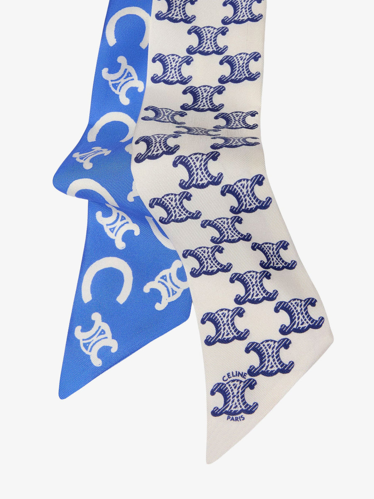 Celine Silk scarf with all-over Triomphe logo - Ultramarine