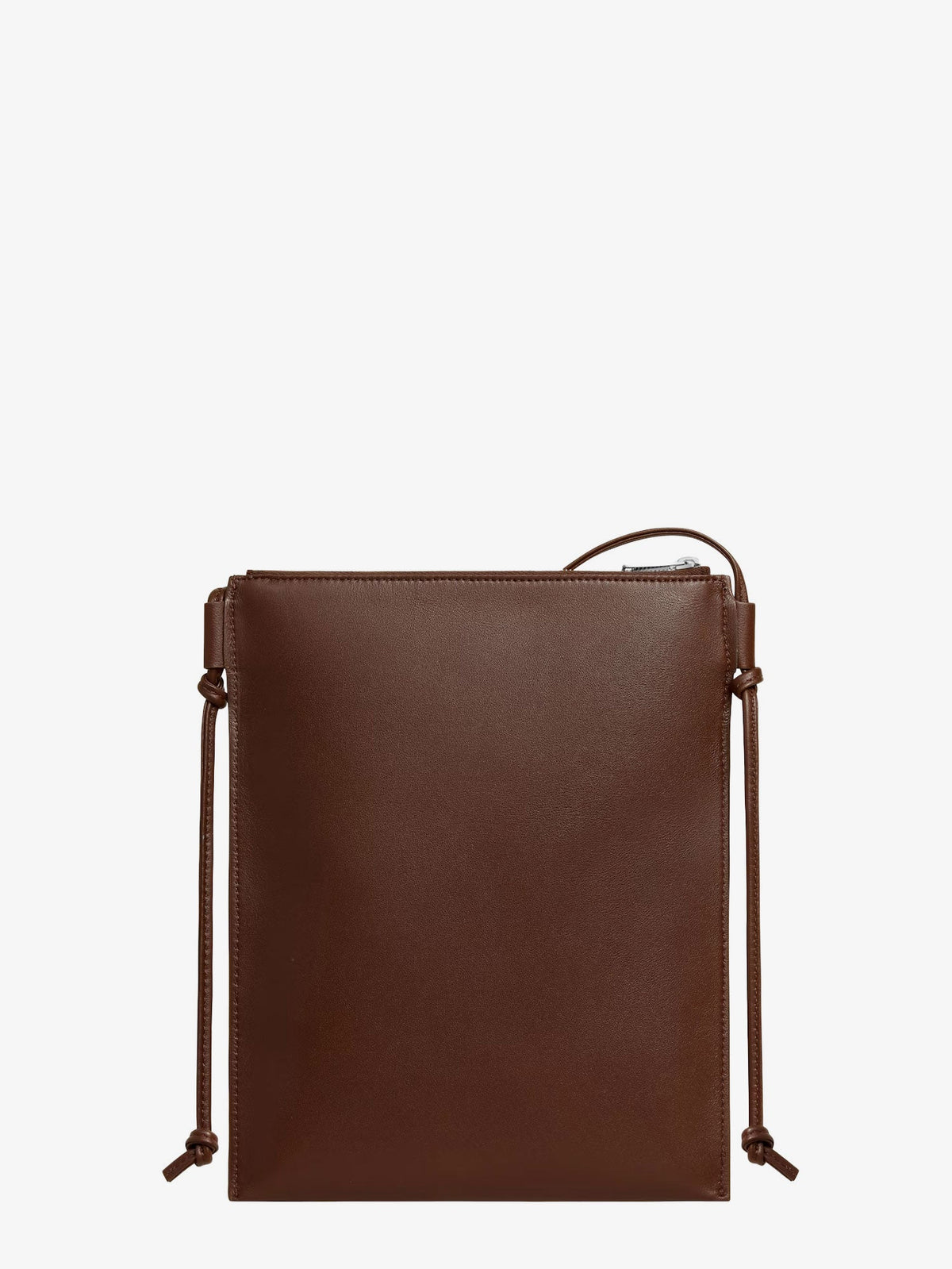 Celine Sharp leather crossbody bag with logo on the front - Chocolate